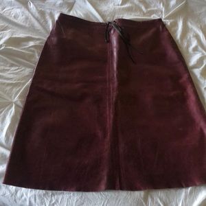 Beautiful dark red/Cordova leather Banana Republic skirt, size 10